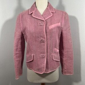 Gianni Versace Blazer Womens 6 Pink Suede Cocktail Evening Statement Jacket